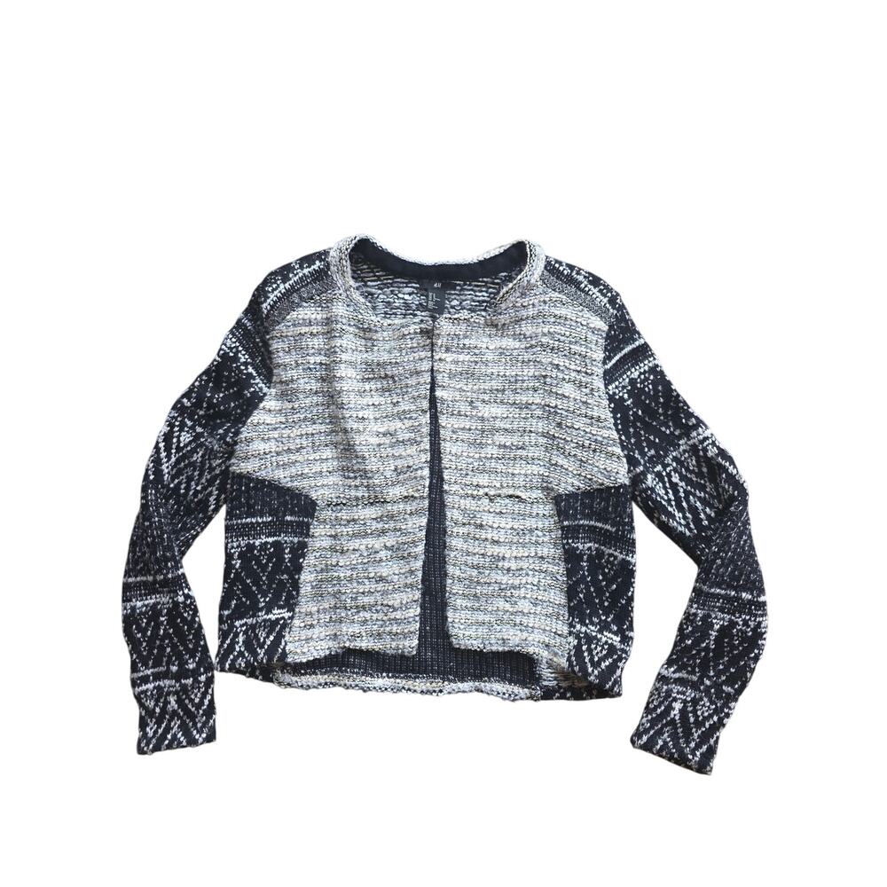 H&M Wool Blend Cardigan Fuzzy Sweater M Womens‎ Cottage Core Coquette Warm